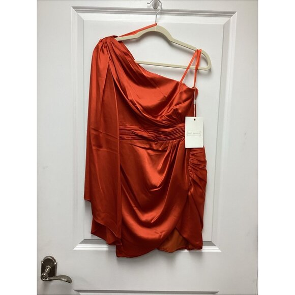 Mac Duggal Size 4 Orange 68302 One Shoulder Mini Cocktail Homecoming Dress NWT - Picture 4 of 8